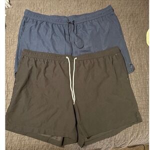 George Mens Swim Trunks Bundle 2 Pack Navy Blue Black 3XL 48-50 Mesh Lined 5in